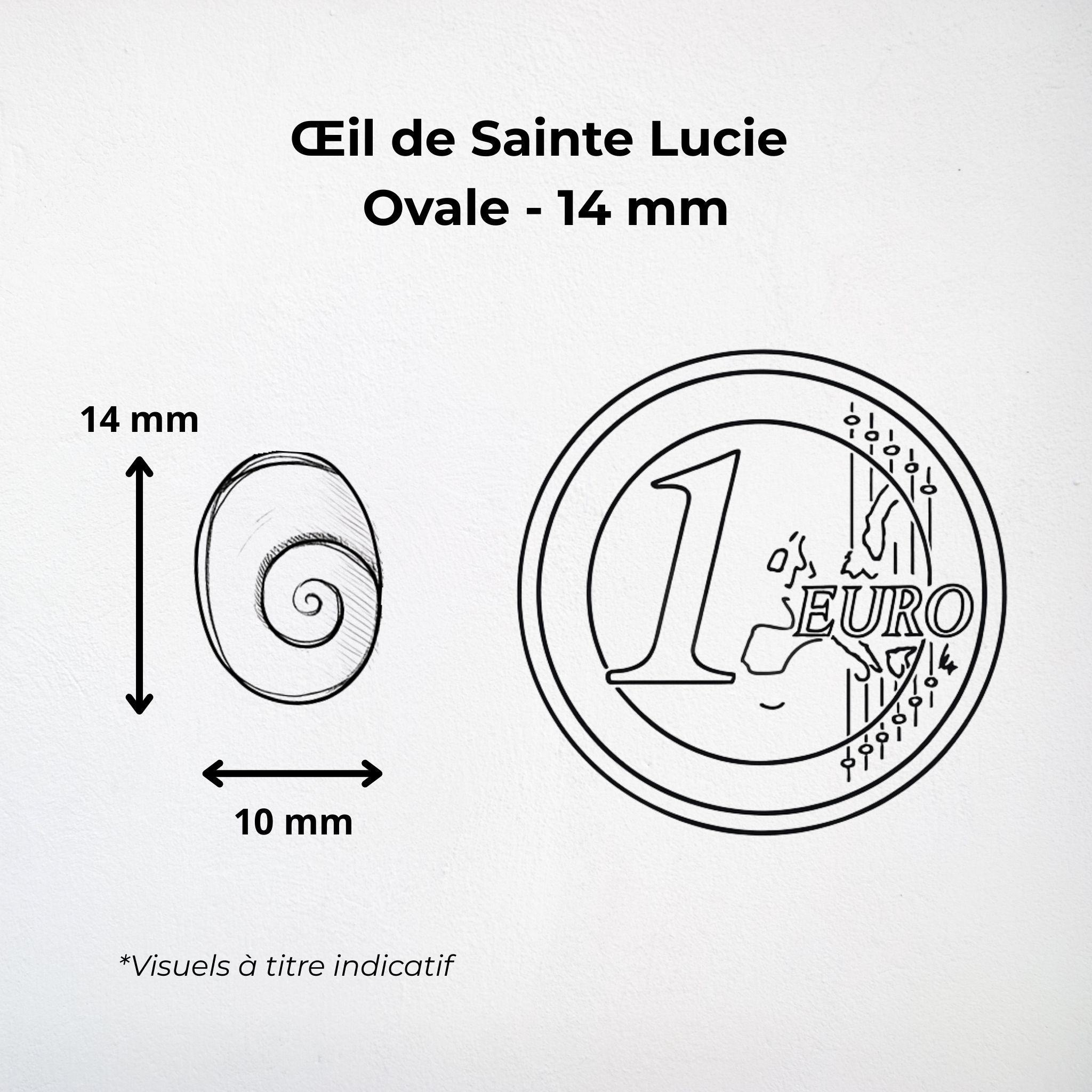 Pendentif Ovale - Œil de Sainte Lucie Argent 925 - 12 mm Dos ouvert Précieuse Lucie