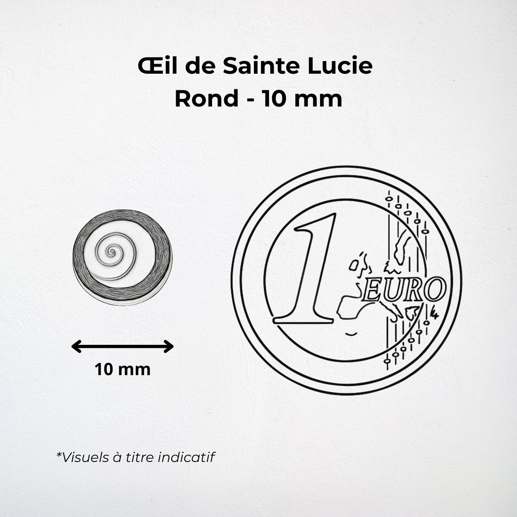 Bracelet Cordon tressé noir - Œil de Sainte Lucie résine corail Argent 925 - 10 mm Précieuse Lucie