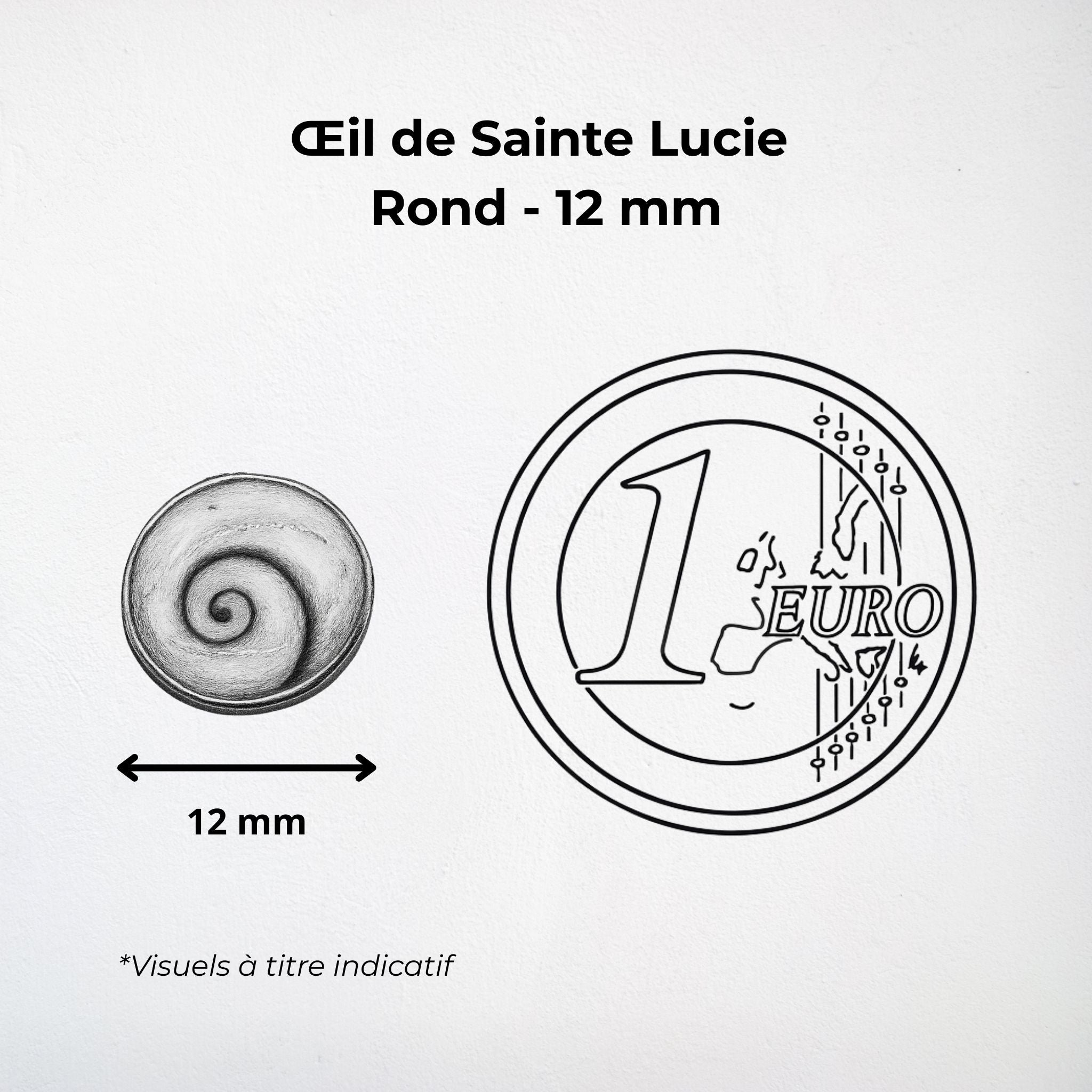 Collier Pendentif Rond - Œil de Sainte Lucie Argent 925 - 12 mm Dos ouvert Précieuse Lucie