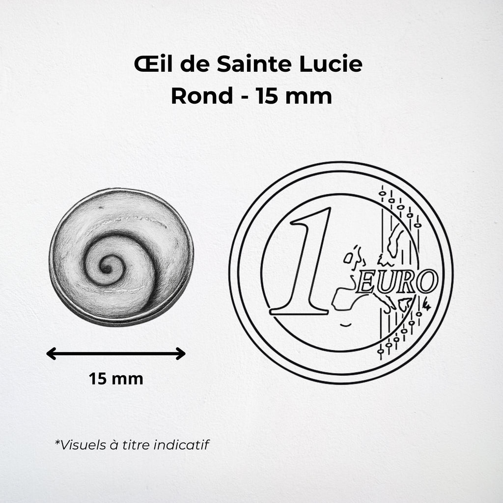 Pendentif Rond - Œil de Sainte Lucie Argent 925 - 15 mm Dos ouvert Précieuse Lucie