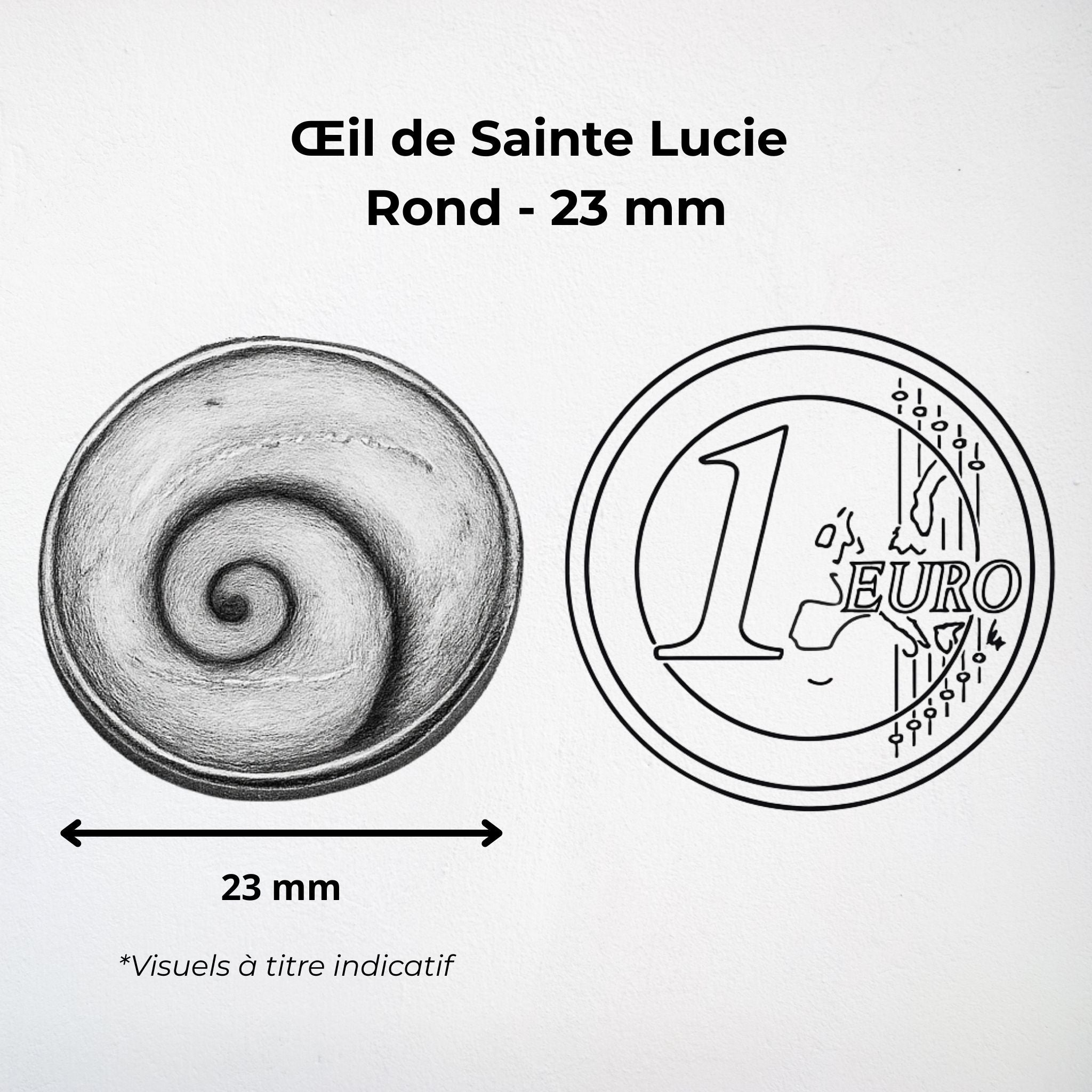 Pendentif Rond - Œil de Sainte Lucie Argent 925 - 23 mm Dos ouvert Précieuse Lucie