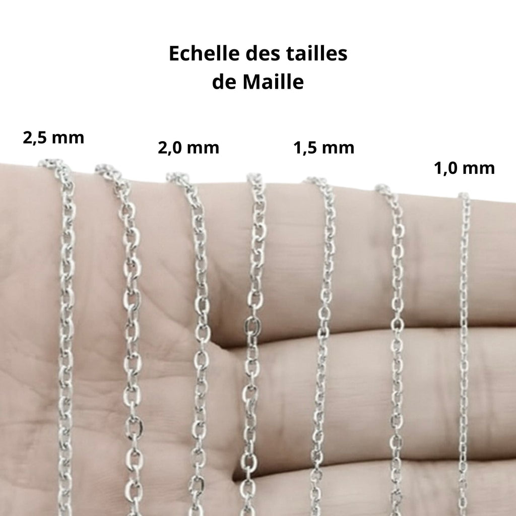 Chaîne Argent massif 925 - Maille Forçat - 1,7 mm 40 cm Précieuse Lucie