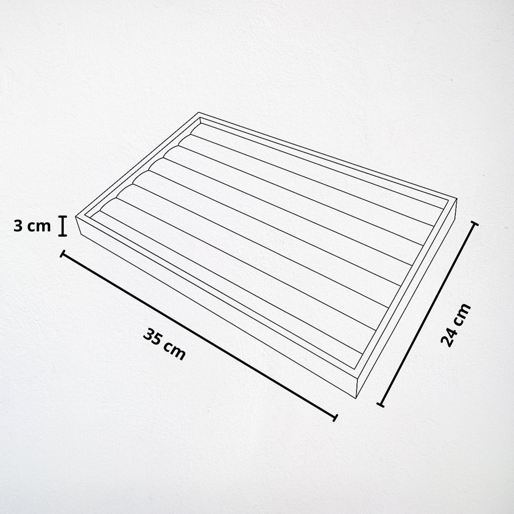 Présentoir Plateau - Bois suédine beige - Bagues