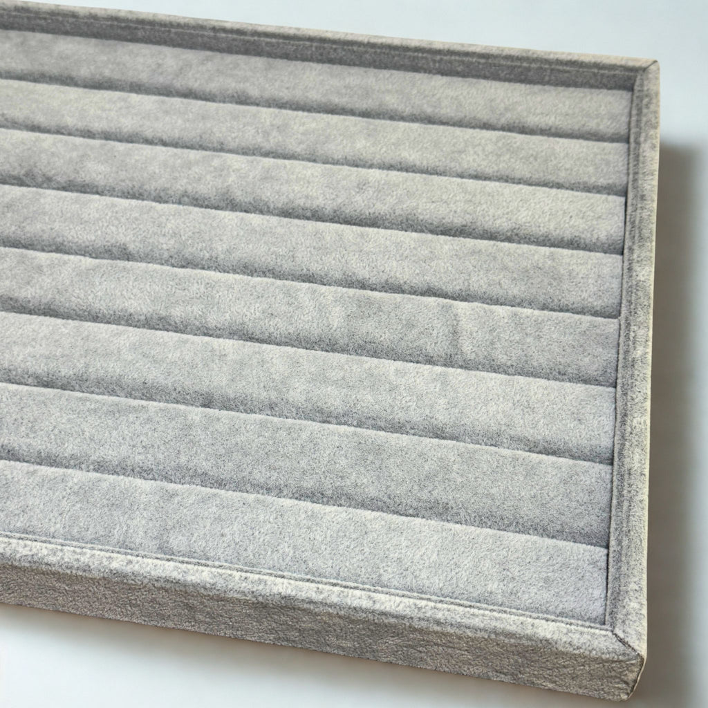 Présentoir Plateau - Velours gris - Bagues