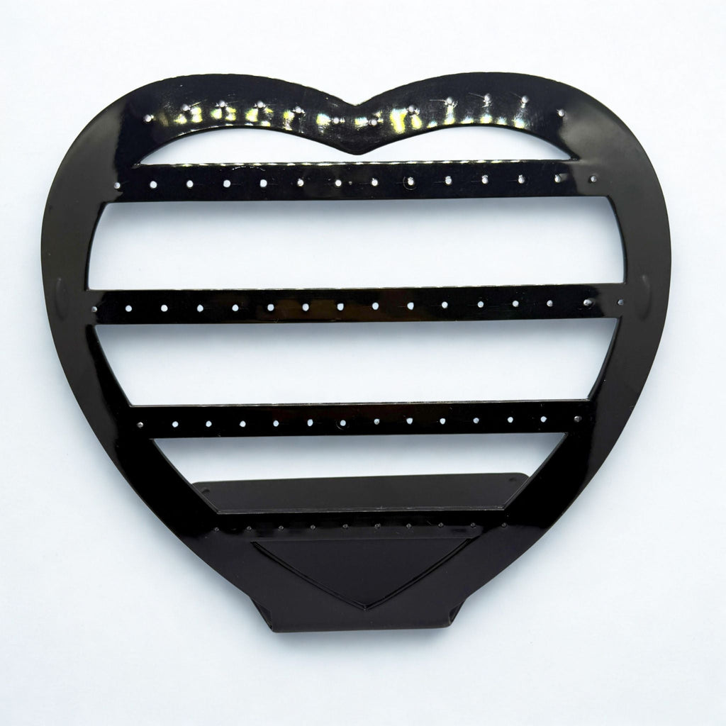 Présentoir forme coeur - Acrylique noir - Boucles d'oreilles Précieuse Lucie