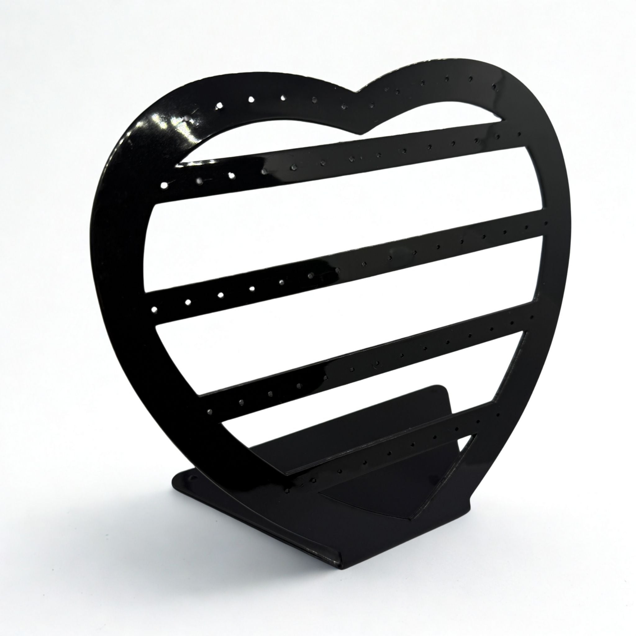 Présentoir forme coeur - Acrylique noir - Boucles d'oreilles Précieuse Lucie