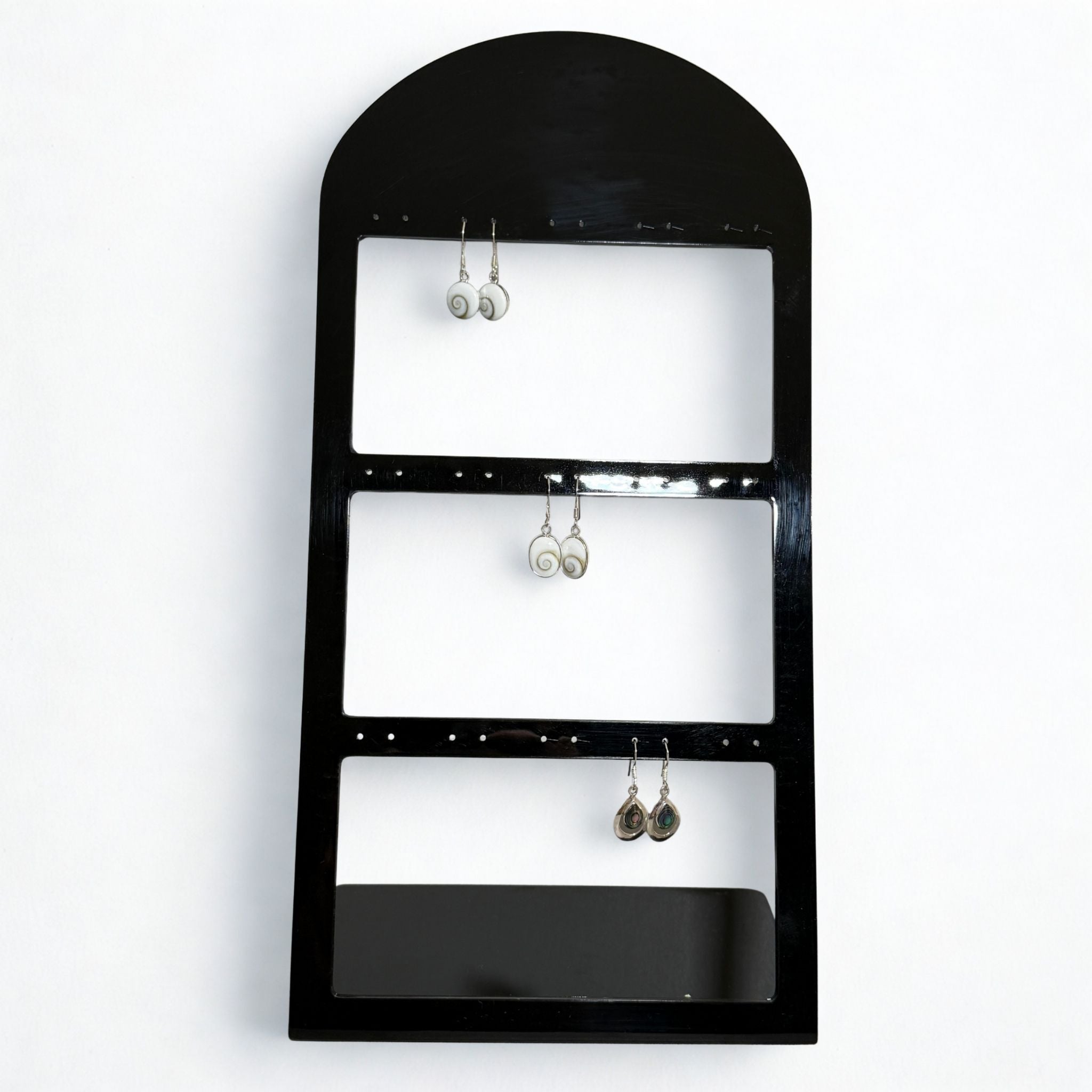 Présentoir forme arrondi - Acrylique noir - Boucles d'oreilles