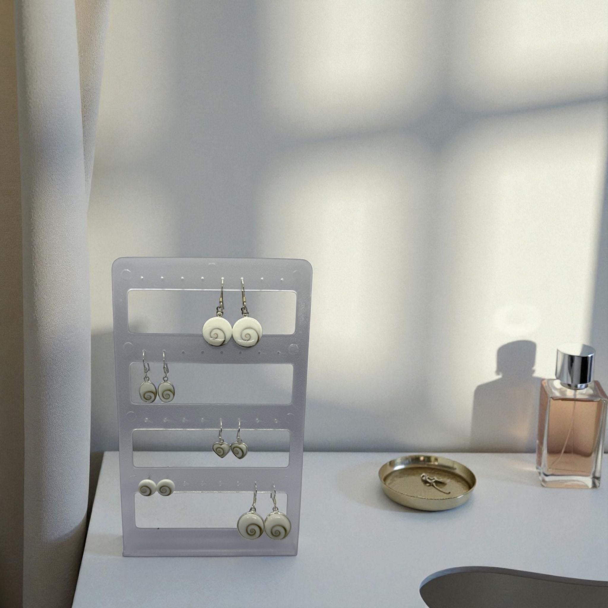 Présentoir forme rectangle - Acrylique transparent - Boucles d'oreilles