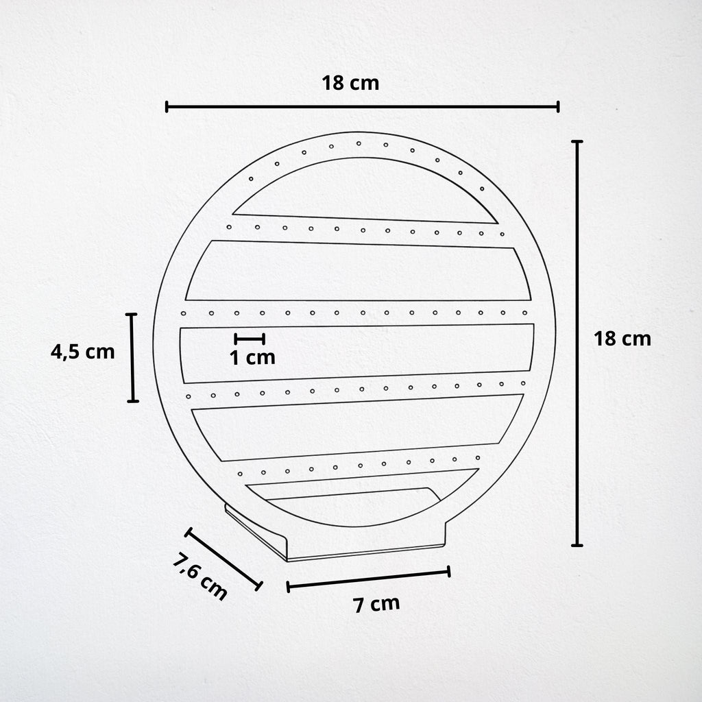 Présentoir forme rond - Acrylique noir - Boucles d'oreilles Précieuse Lucie