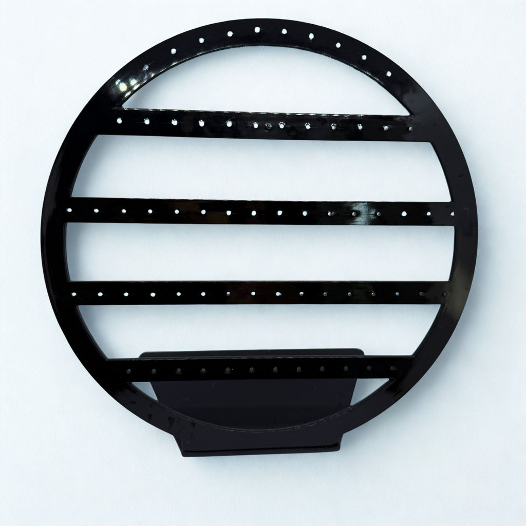 Présentoir forme rond - Acrylique noir - Boucles d'oreilles Précieuse Lucie