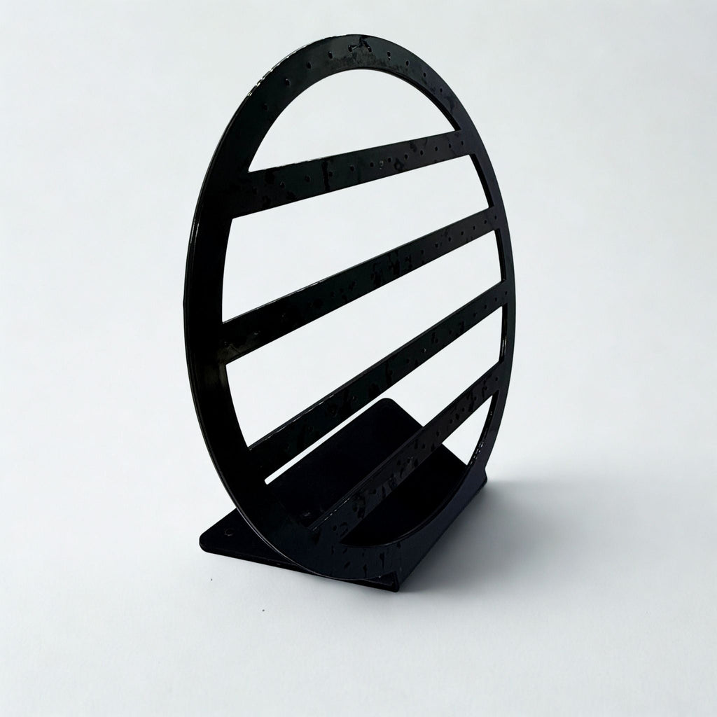 Présentoir forme rond - Acrylique noir - Boucles d'oreilles Précieuse Lucie