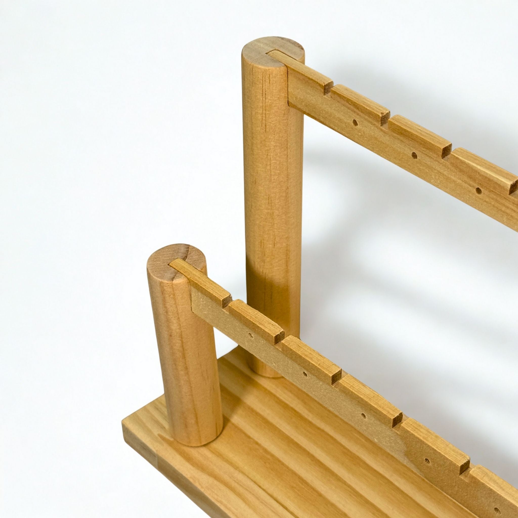 Présentoir Stand - Bois clair naturel 2 niveaux - Boucles d'oreilles