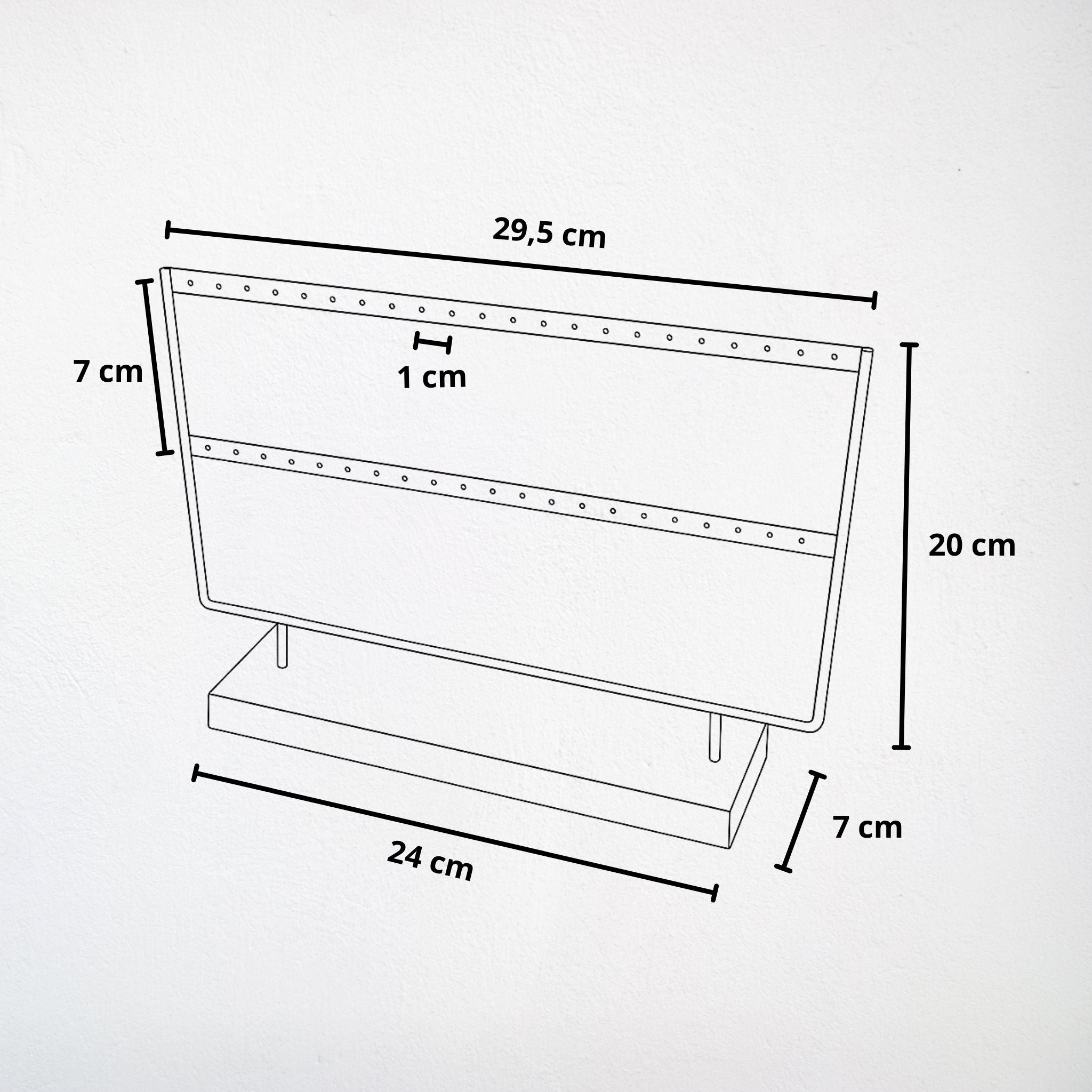 Présentoir - Métal doré et bois clair 2 rangées - Boucles d'oreilles