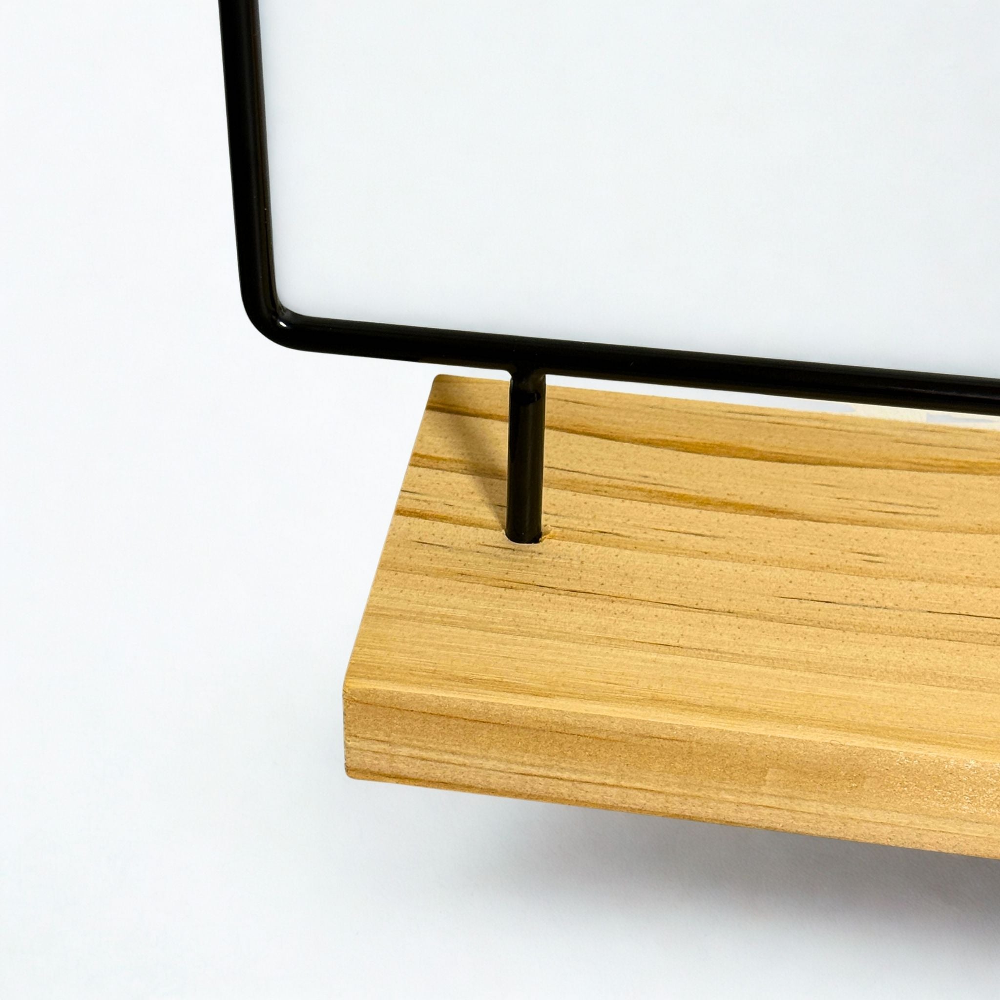 Présentoir - Métal noir et bois clair 2 rangs - Boucles d'oreilles