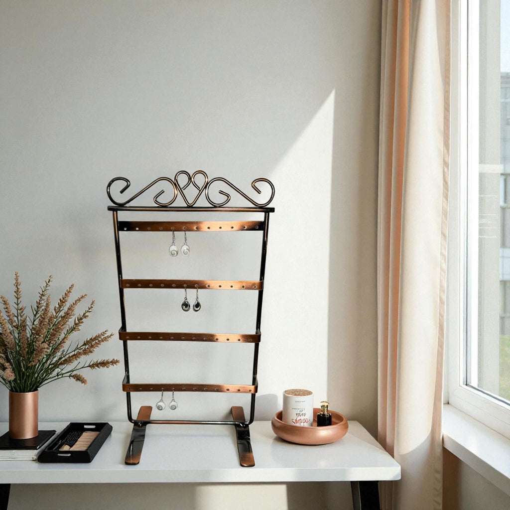 Présentoir Stand - Métal laiton 4 niveaux - Boucles d'oreilles