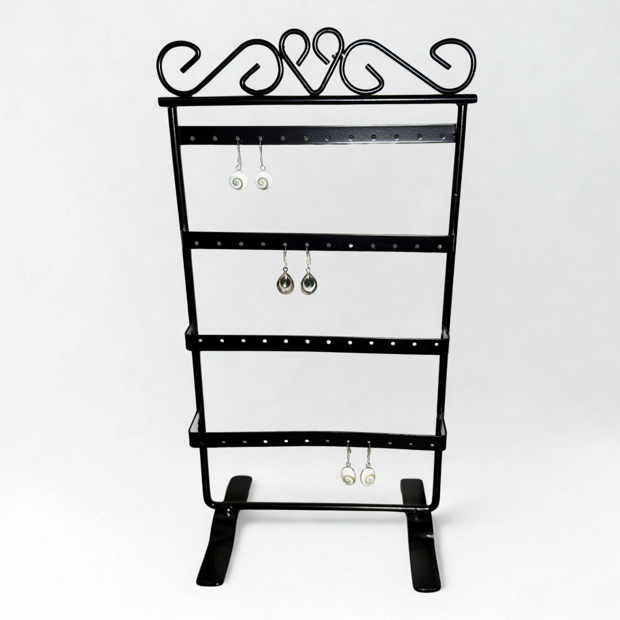 Présentoir Stand - Métal noir 4 niveaux - Boucles d'oreilles