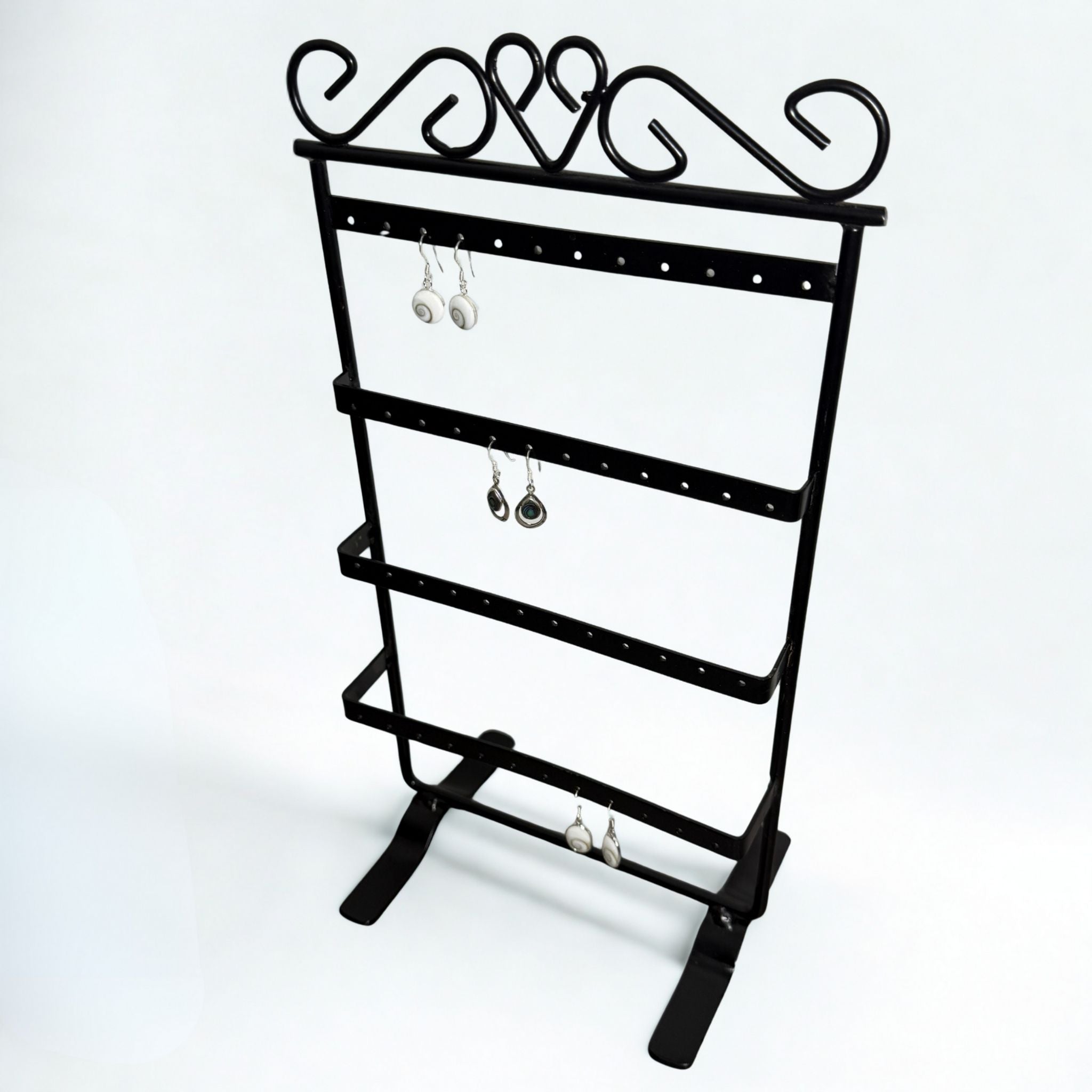 Présentoir Stand - Métal noir 4 niveaux - Boucles d'oreilles