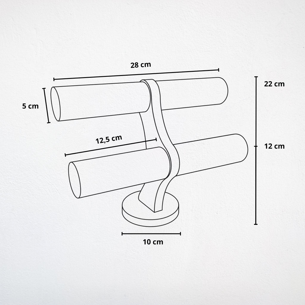 Présentoir Jonc double - Bois suédine beige - Bracelets/montres