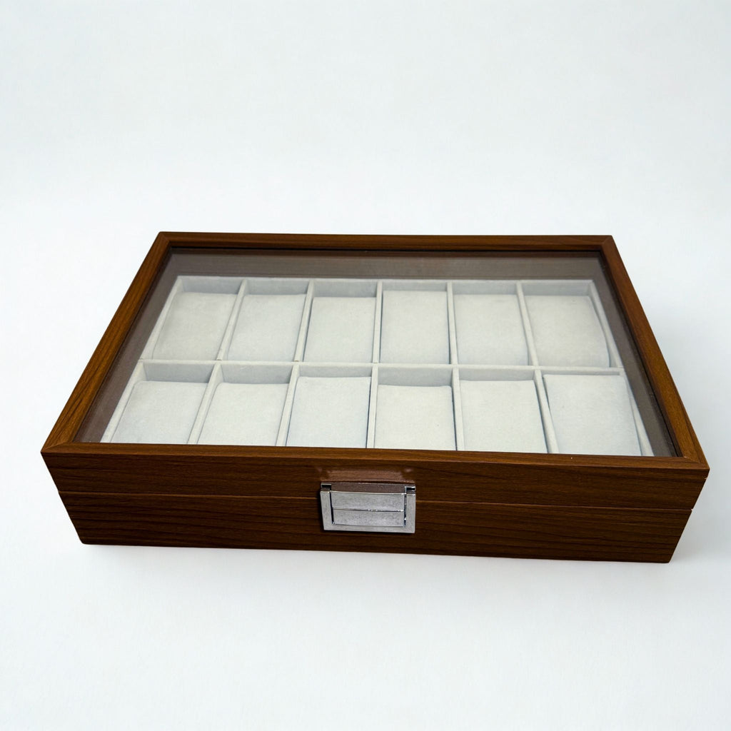 Présentoir Boîte vitrée - 12 emplacements - Bracelets/montres Précieuse Lucie