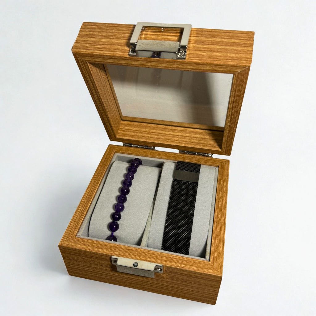 Présentoir Boîte vitrée - 2 emplacements - Bracelets/montres Précieuse Lucie