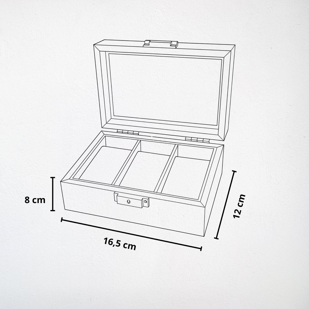 Présentoir Boîte vitrée - 3 emplacements - Bracelets/montres Précieuse Lucie
