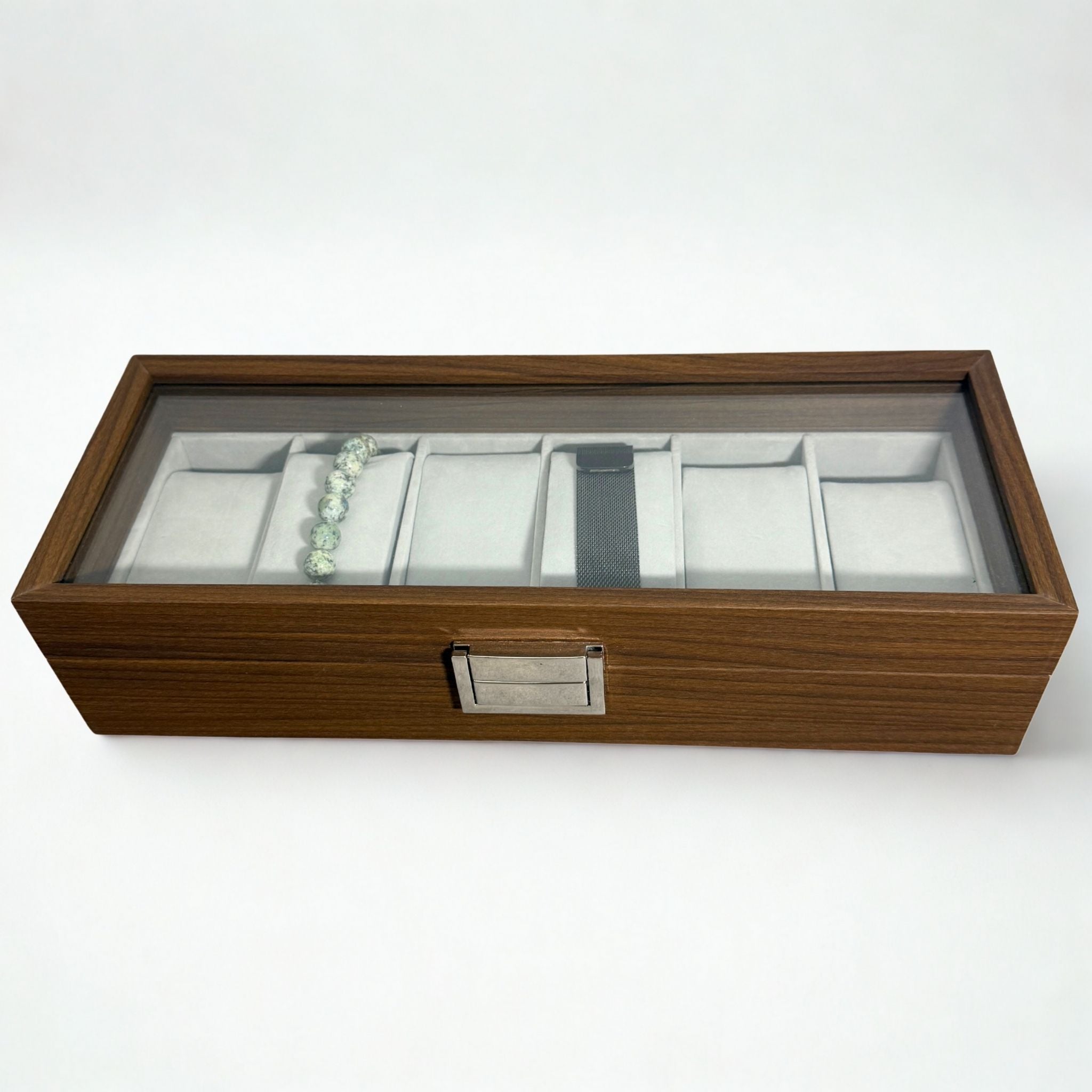 Présentoir Boîte vitrée - 6 emplacements - Bracelets/montres Précieuse Lucie