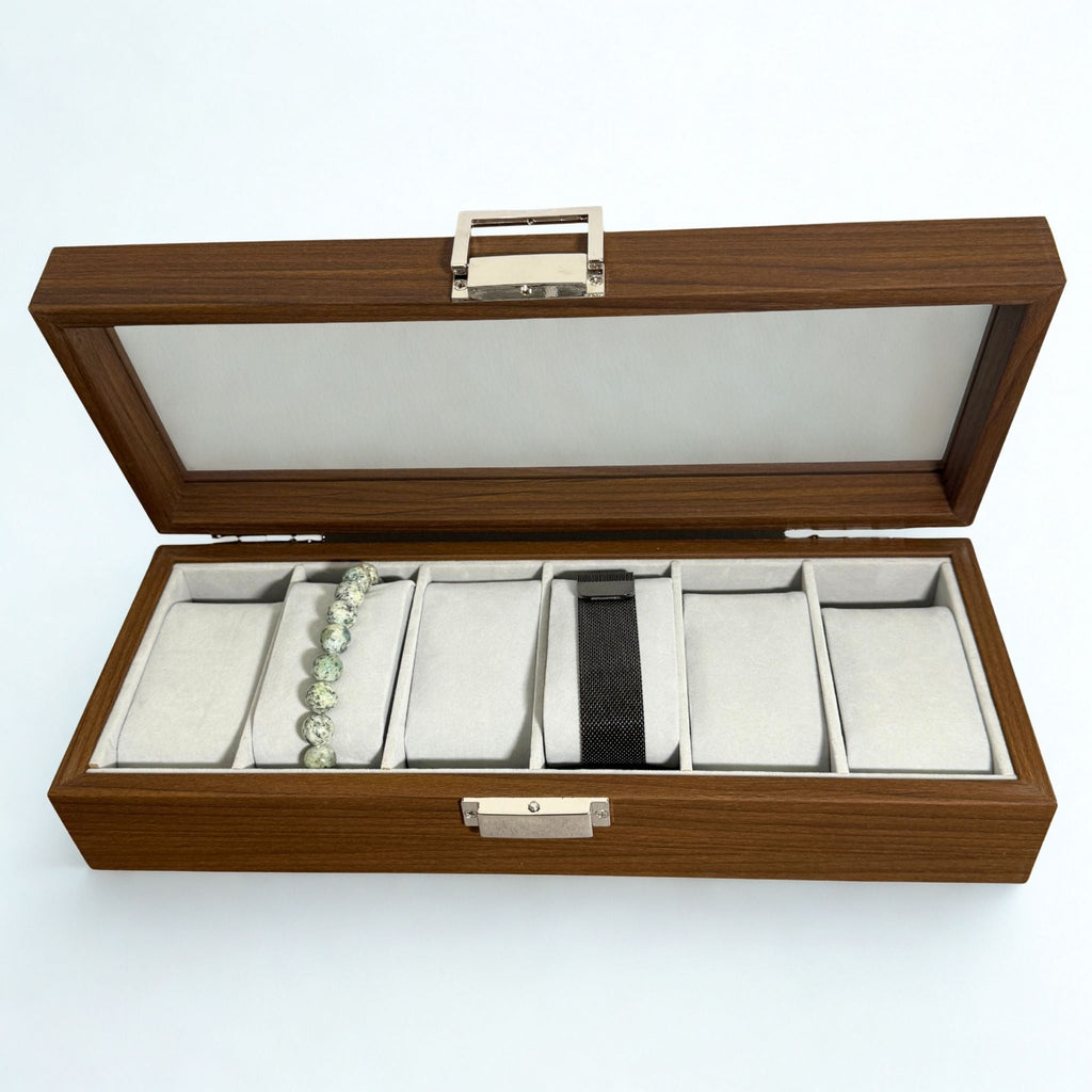 Présentoir Boîte vitrée - 6 emplacements - Bracelets/montres Précieuse Lucie