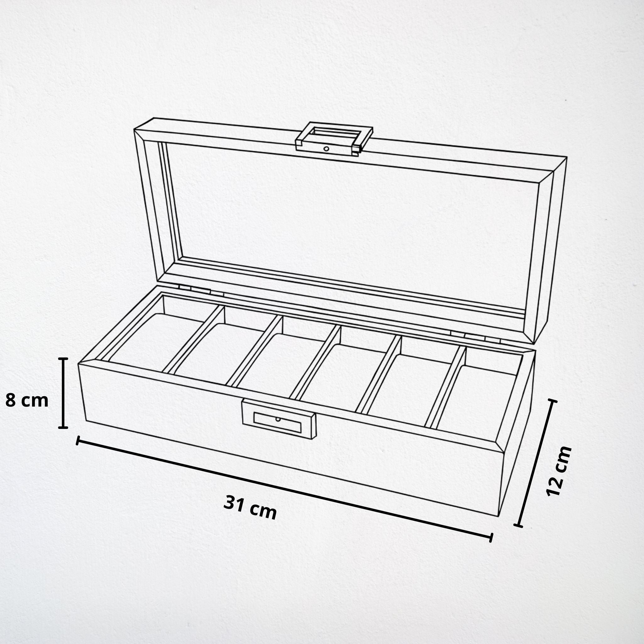 Présentoir Boîte vitrée - 6 emplacements - Bracelets/montres Précieuse Lucie