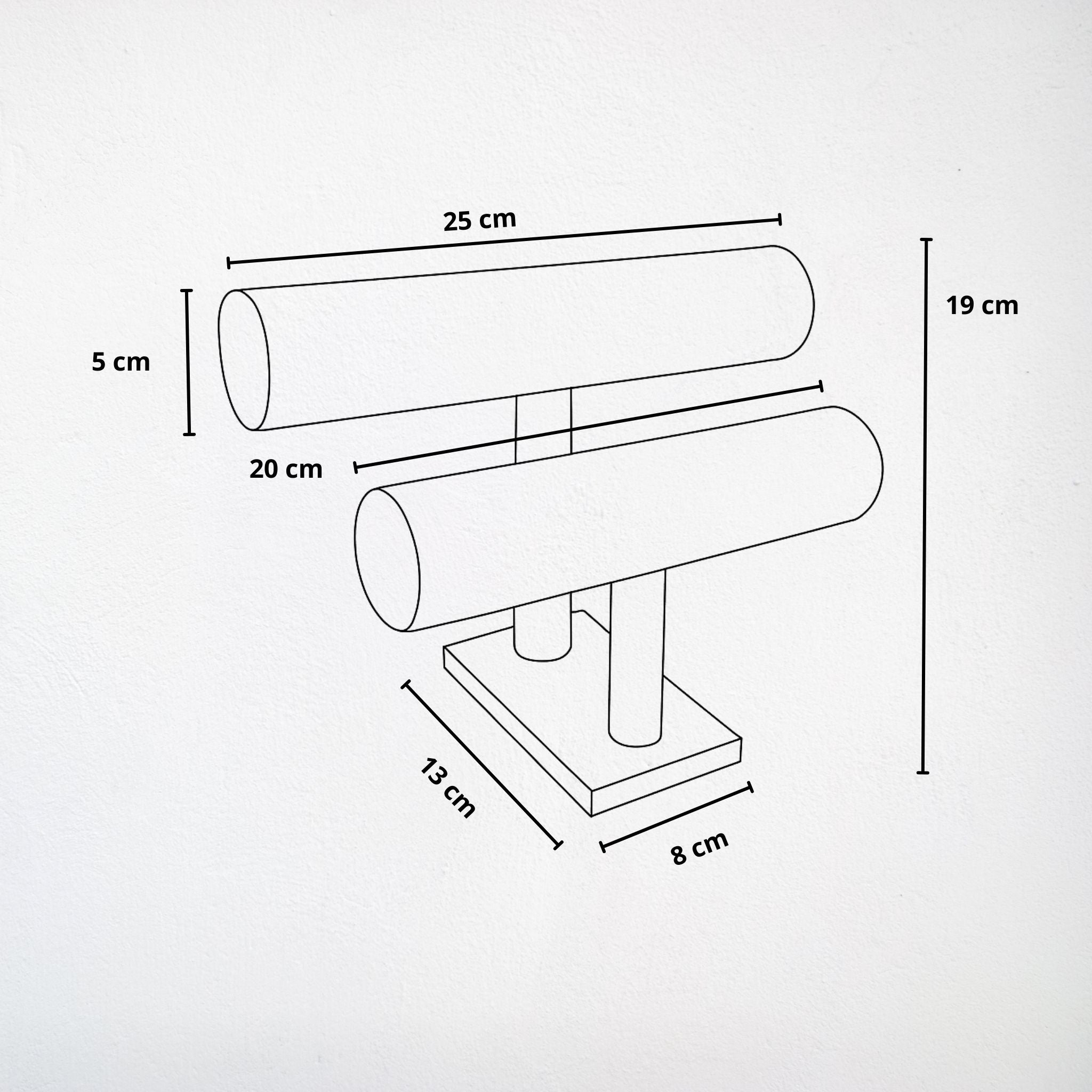 Présentoir Jonc double - Simili cuir noir - Bracelets/montres Précieuse Lucie