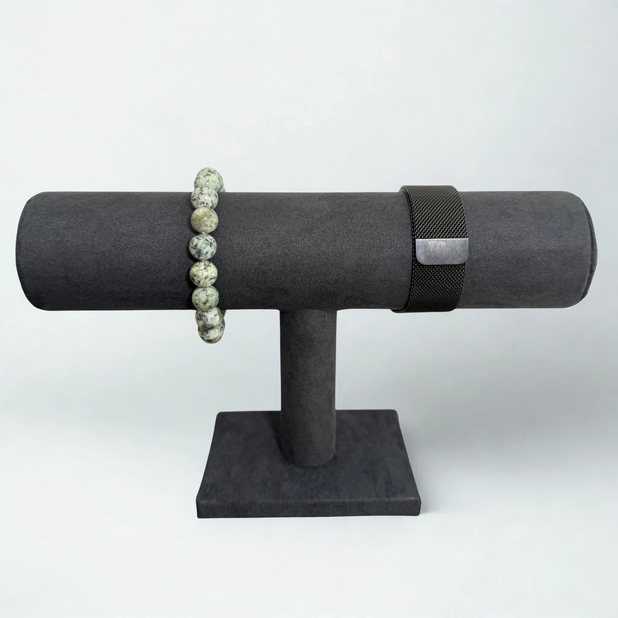 Présentoir Jonc simple - Suédine gris anthracite - Bracelets/montres Précieuse Lucie