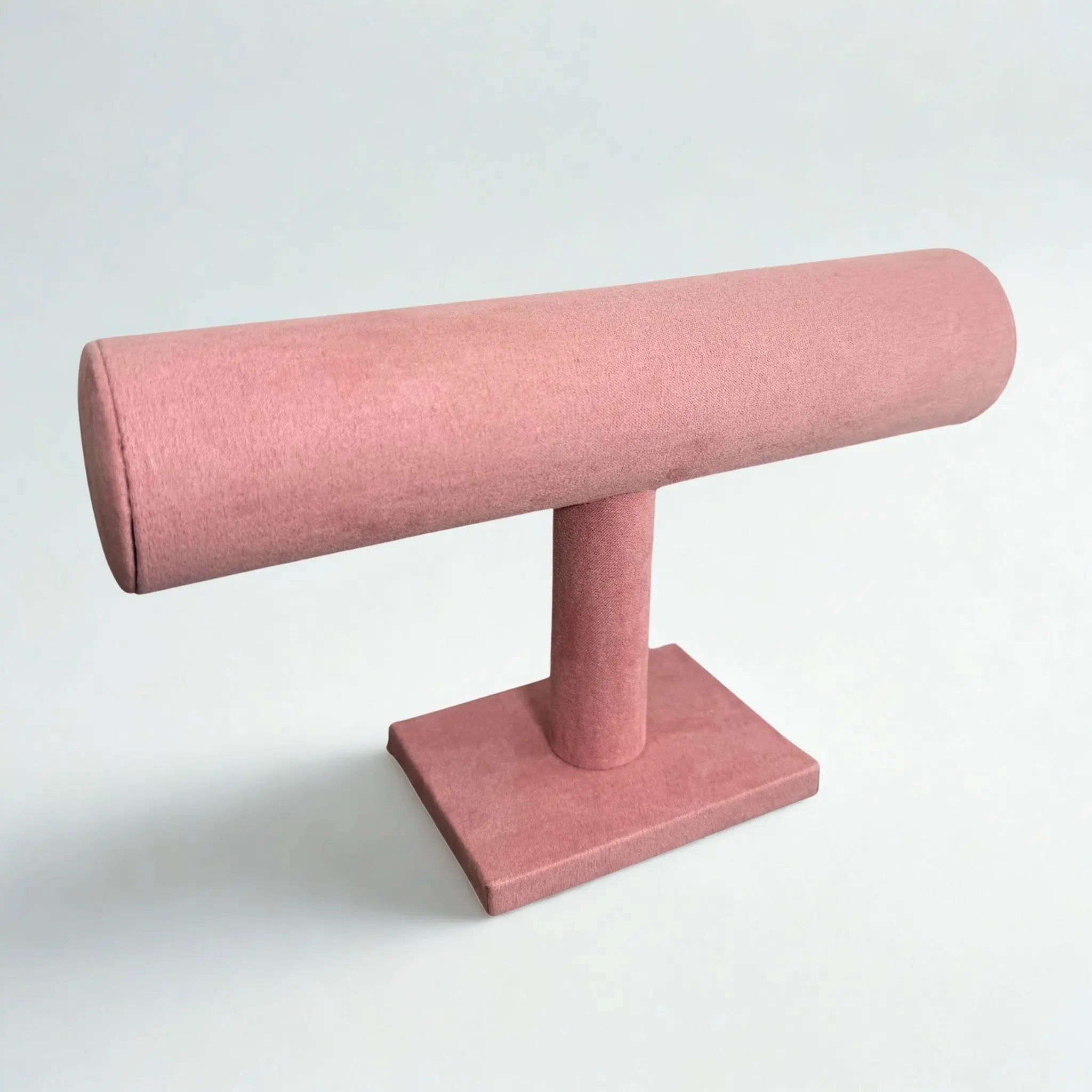 Présentoir Jonc simple - Suédine rose - Bracelets/montres Précieuse Lucie