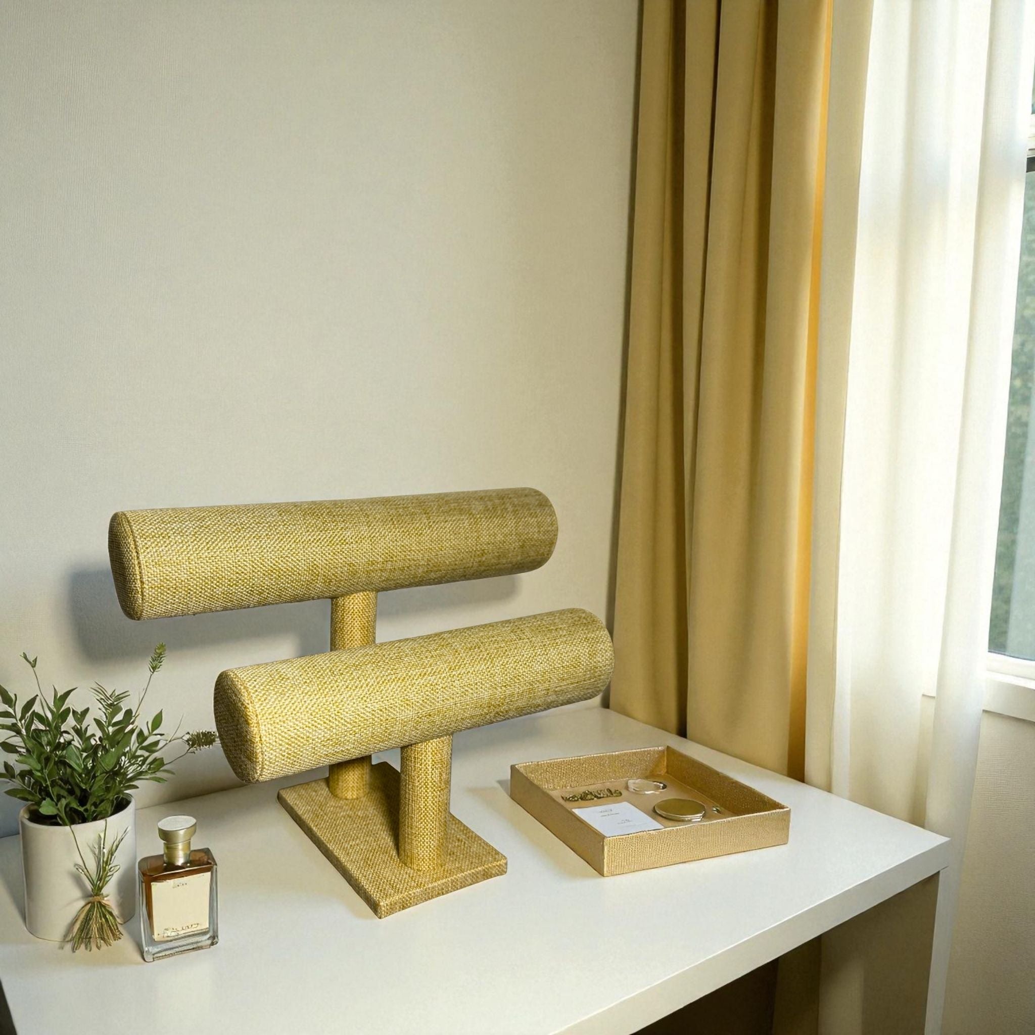 Présentoir Jonc double - Toile de jute - Bracelets/montres Précieuse Lucie