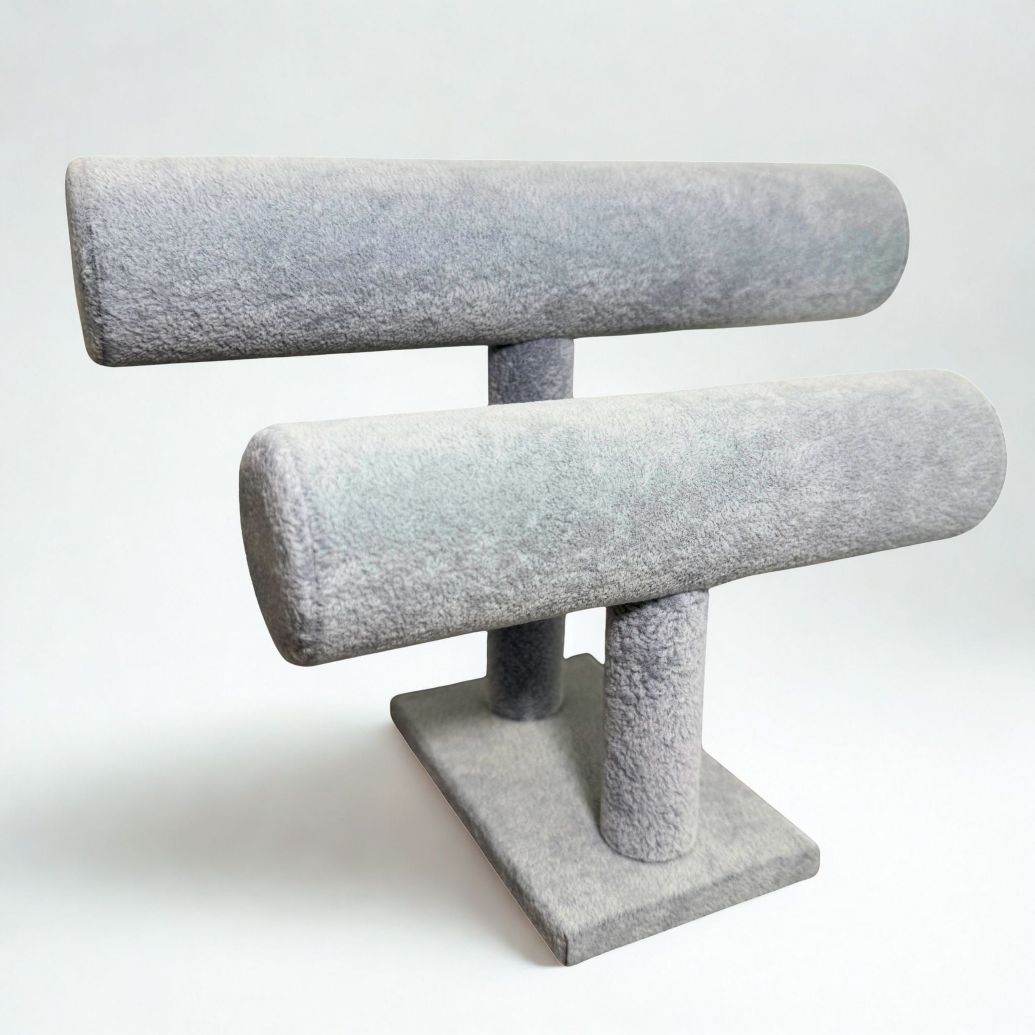 Présentoir Jonc double - Velours gris - Bracelets/montres Précieuse Lucie