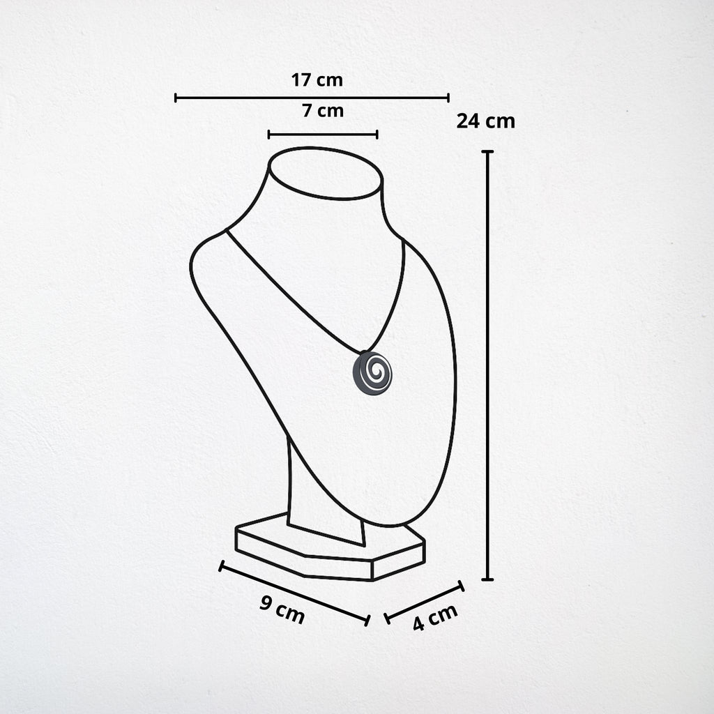 Présentoir Buste moyen - Simili cuir noir - Colliers/chaînes Précieuse Lucie