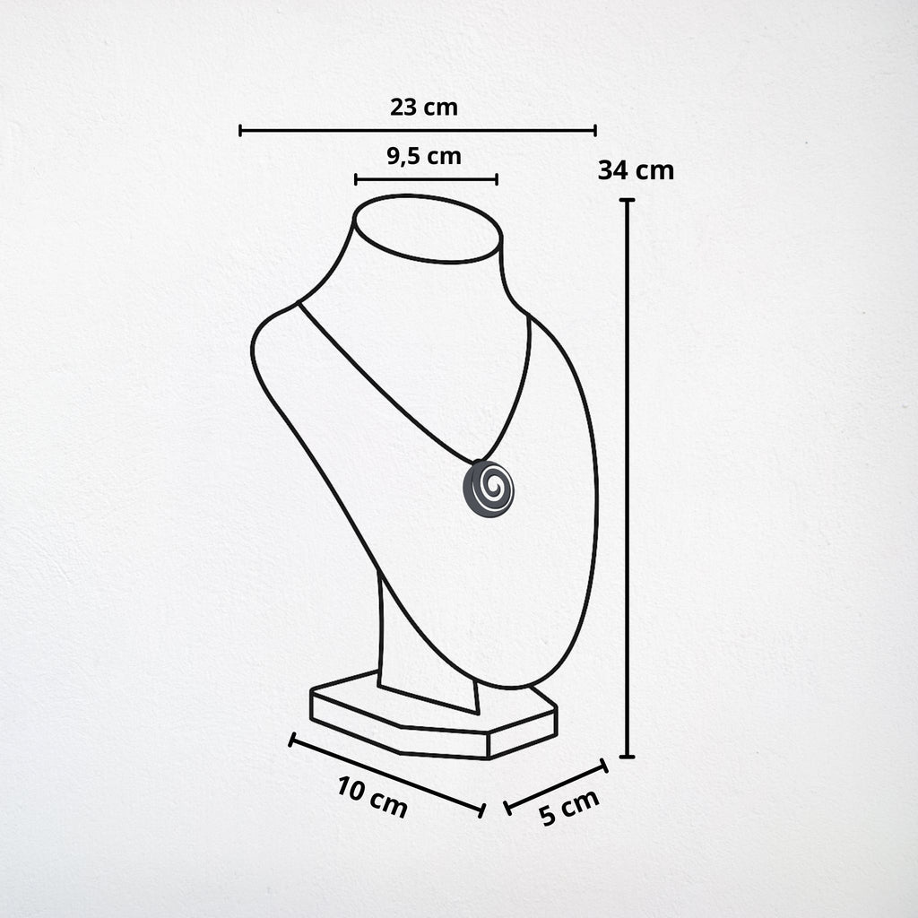 Présentoir Buste grand - Coton beige naturel - Colliers/chaînes Précieuse Lucie