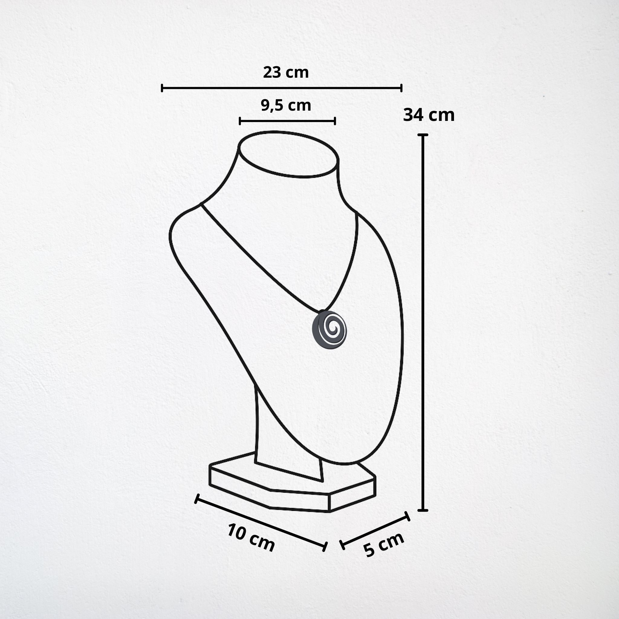 Présentoir Buste grand - Coton beige naturel - Colliers/chaînes Précieuse Lucie