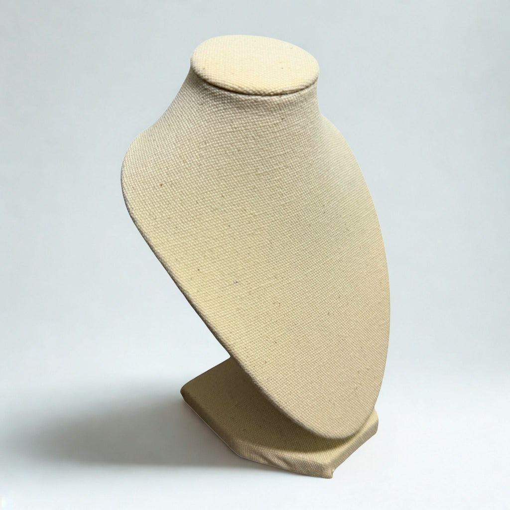 Présentoir Buste mini - Coton Beige - Colliers/chaînes Précieuse Lucie