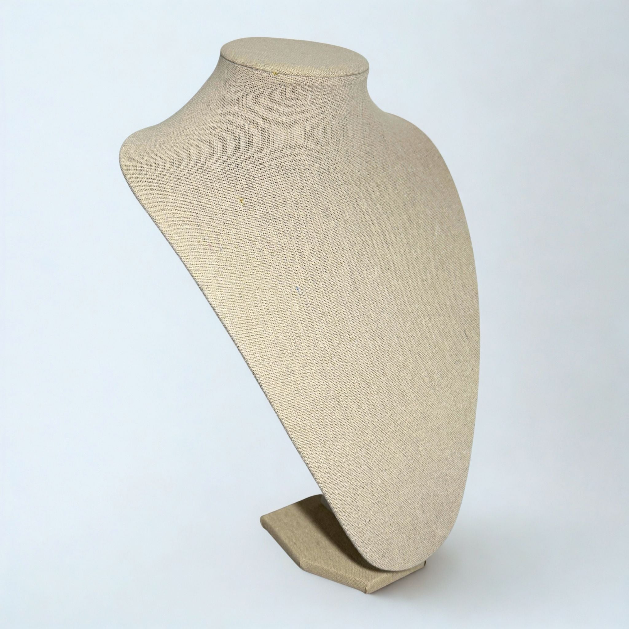Présentoir Buste grand - Coton beige naturel - Colliers/chaînes Précieuse Lucie