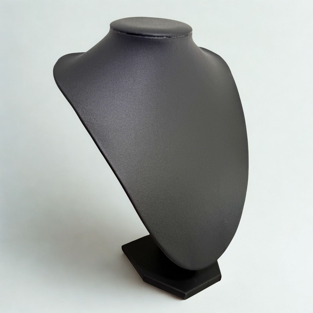 Présentoir Buste moyen - Simili cuir noir - Colliers/chaînes Précieuse Lucie