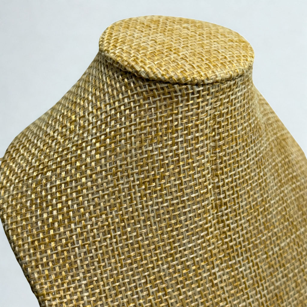 Présentoir Buste mini - Toile de jute beige - Colliers/chaînes Précieuse Lucie