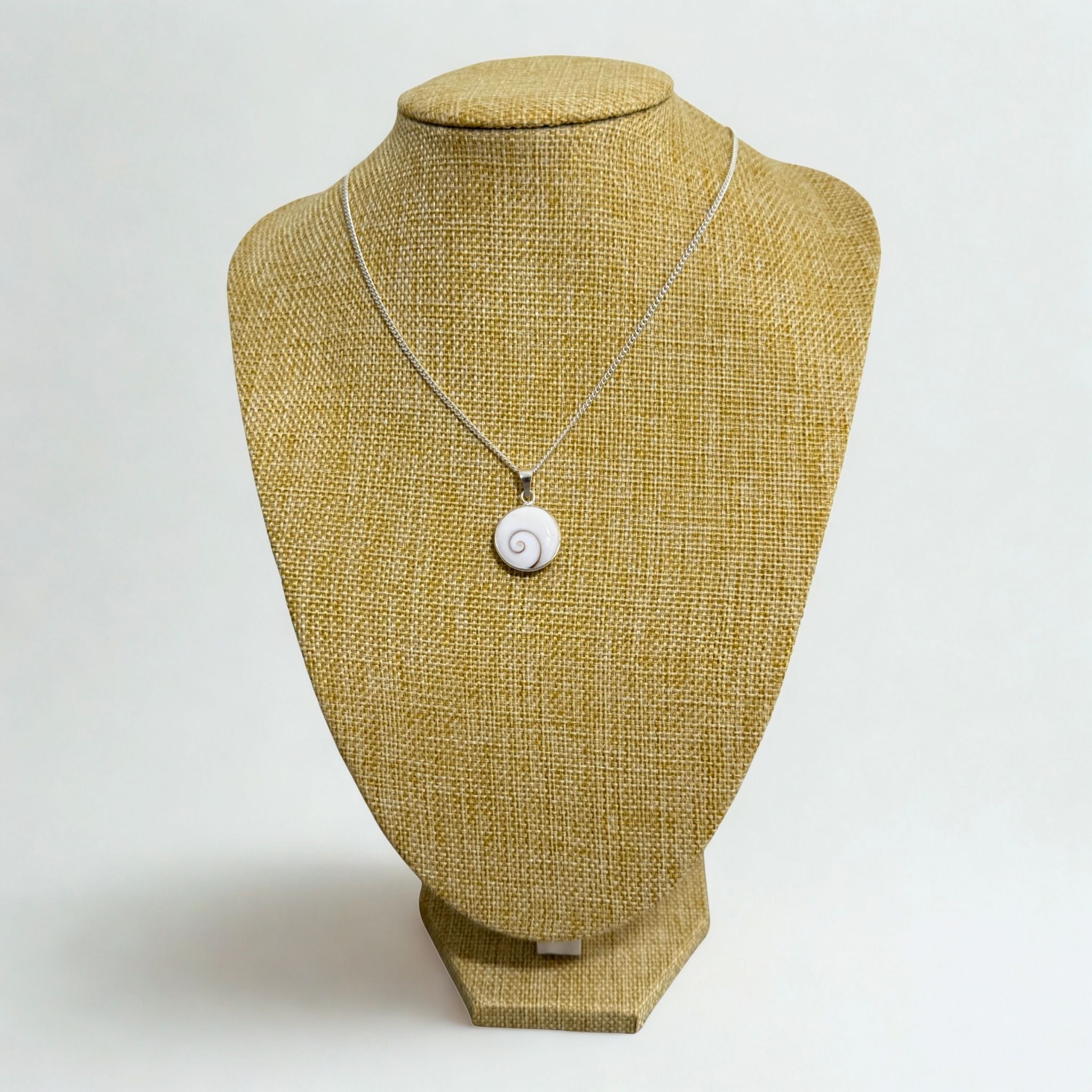 Présentoir Buste moyen - Toile de jute beige - Colliers/chaînes Précieuse Lucie