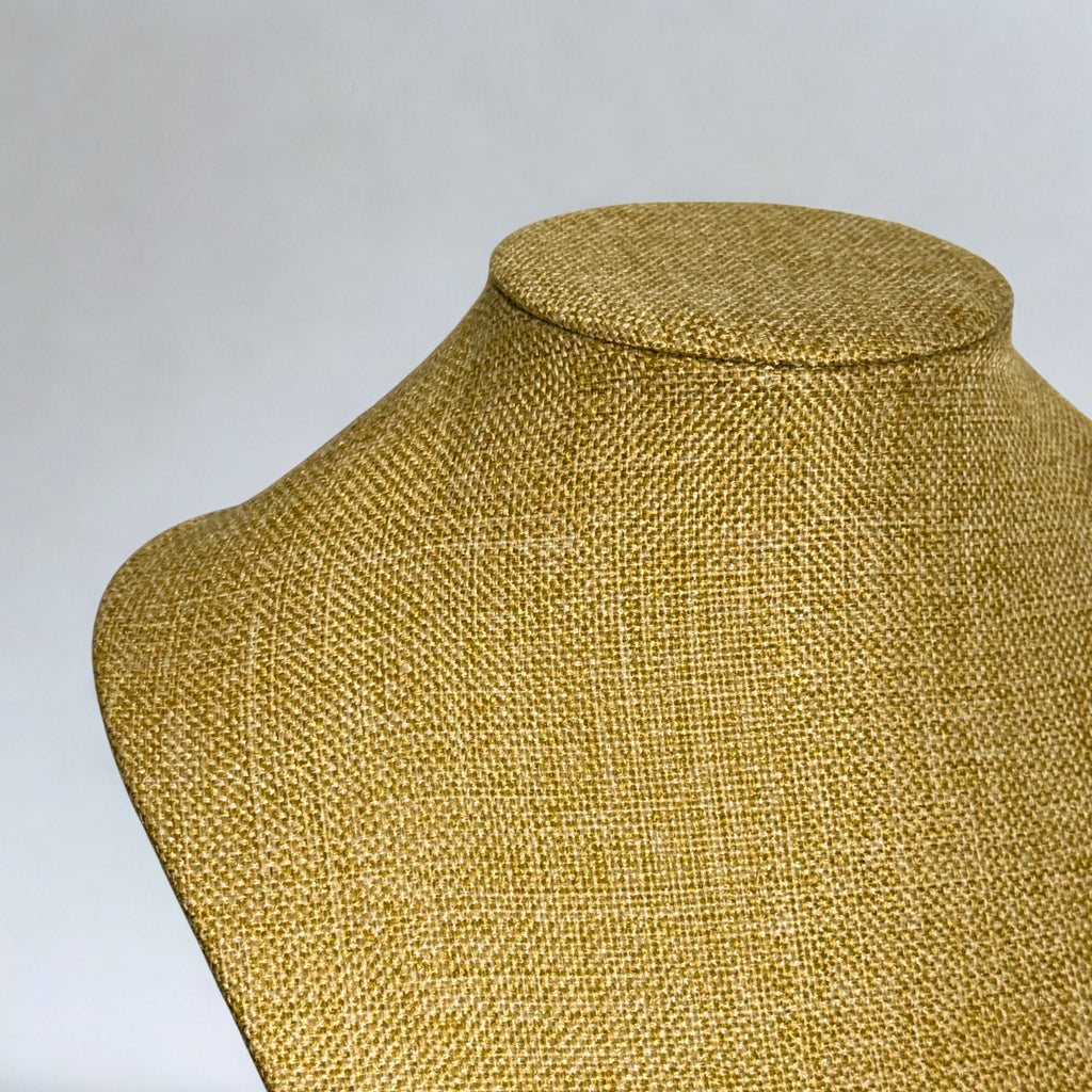Présentoir Buste grand - Toile de jute beige - Colliers/chaînes Précieuse Lucie