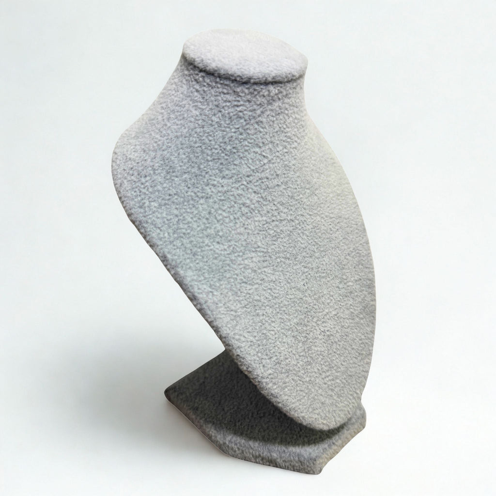Présentoir Buste mini - Velours gris - Colliers/chaînes Précieuse Lucie
