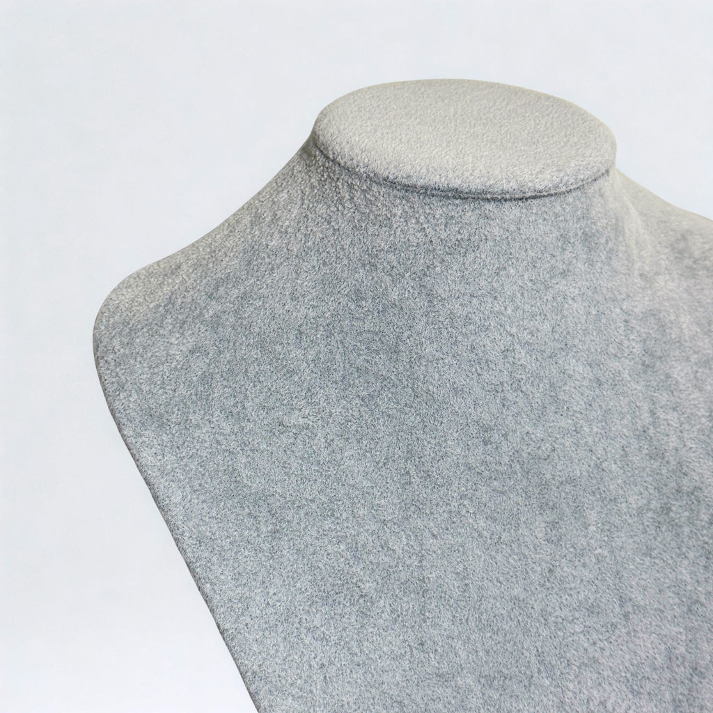 Présentoir Buste grand - Velours gris - Colliers/chaînes Précieuse Lucie