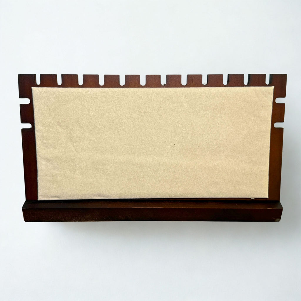 Présentoir Bijoux en L - Bois suédine beige - Colliers/chaînes