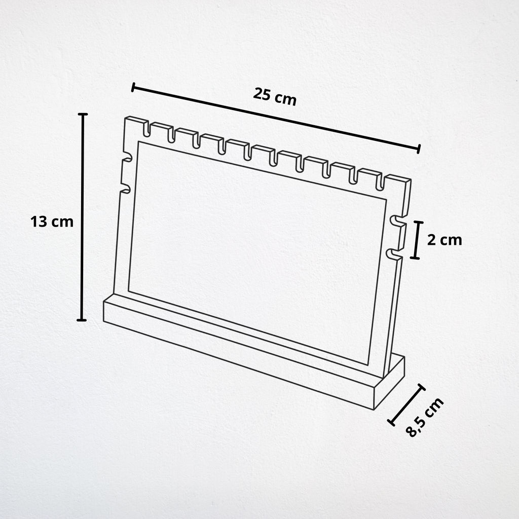 Présentoir Bijoux en L - Bois suédine beige - Colliers/chaînes