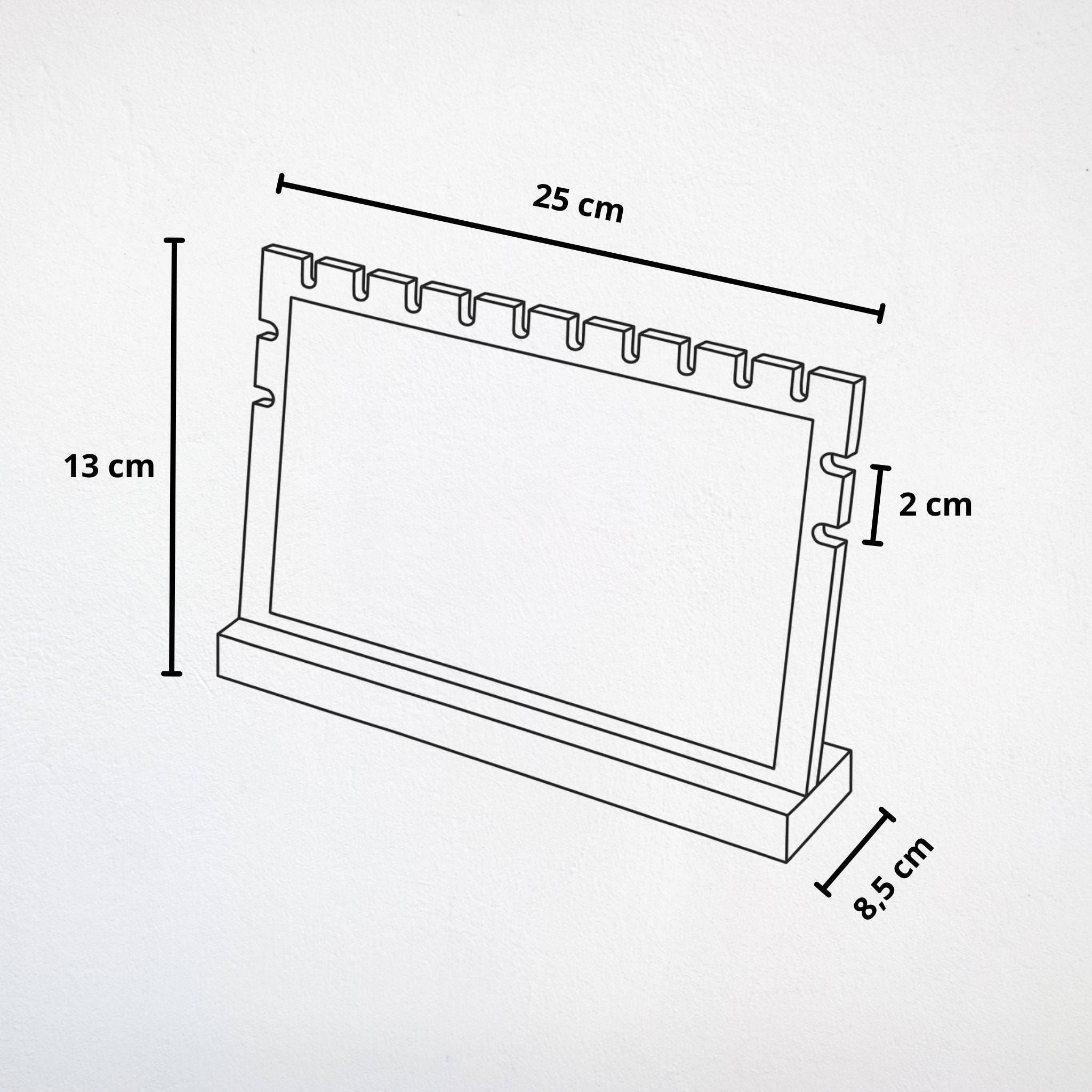 Présentoir Bijoux en L - Bois suédine beige - Colliers/chaînes