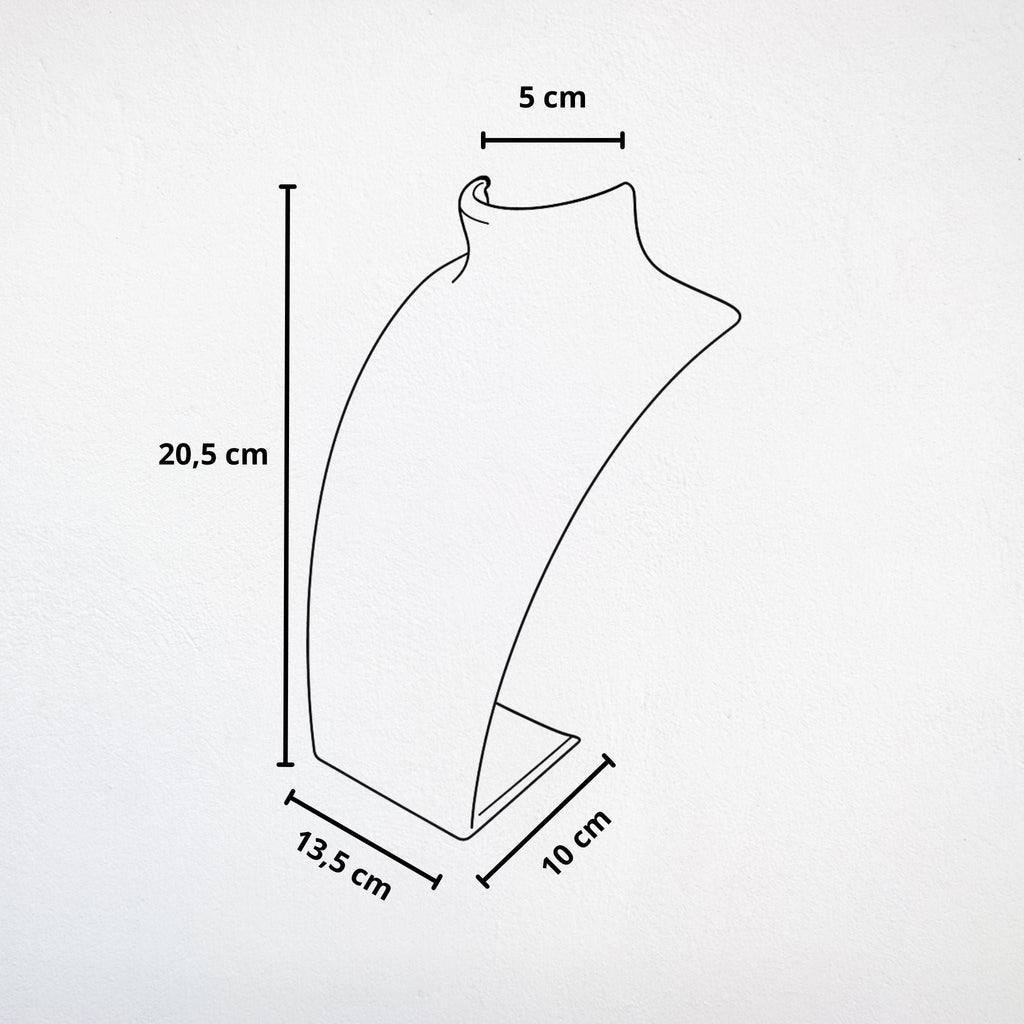 Présentoir Buste parure - Acrylique noir - Colliers/boucles d'oreilles Précieuse Lucie