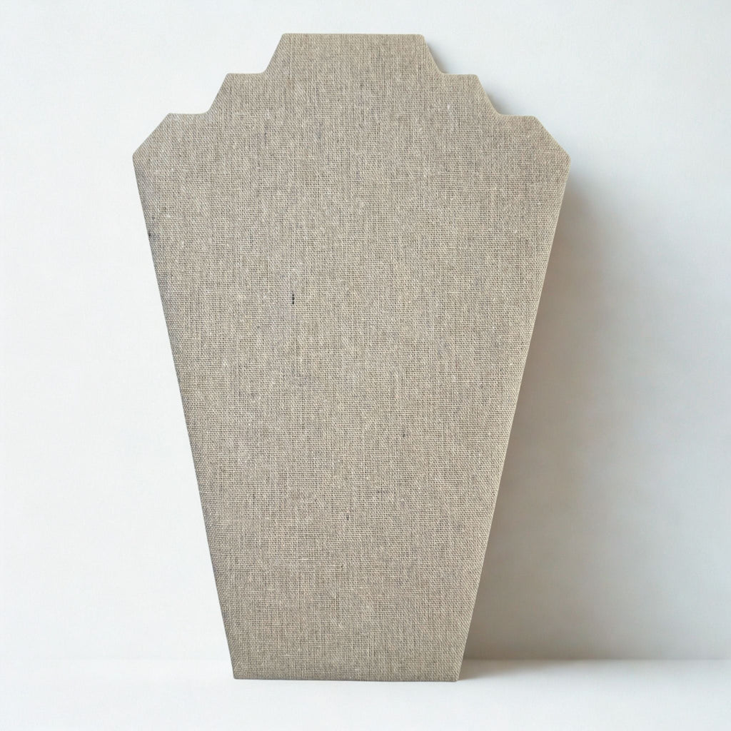 Présentoir Buste plat grand - Coton beige - Colliers/chaînes Précieuse Lucie