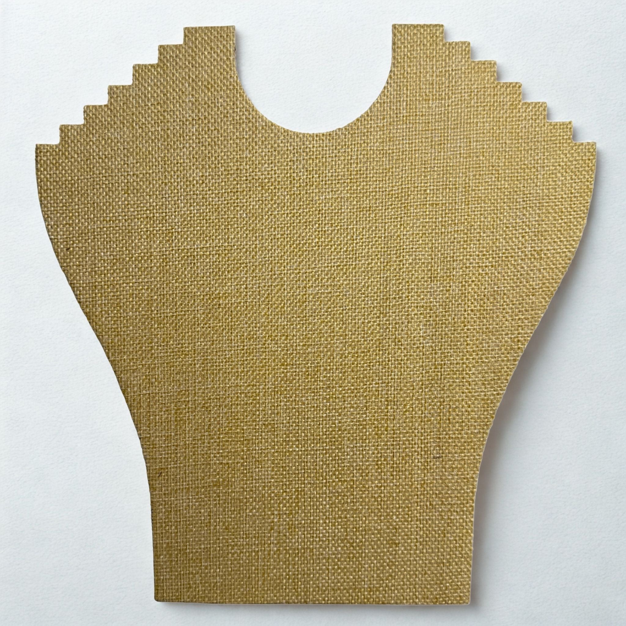 Présentoir Buste plat moyen - Toile de jute beige - Colliers/chaînes Précieuse Lucie